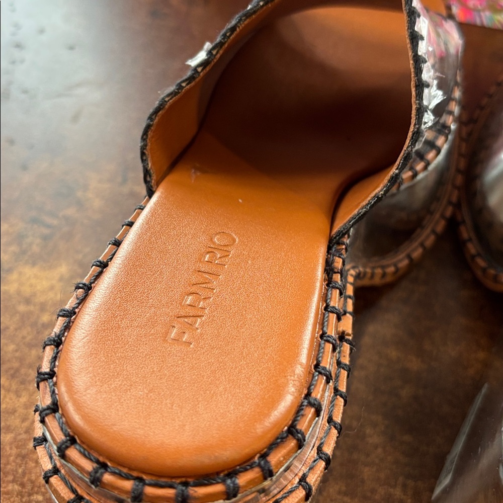 Farm Rio Sample Silver Wedge Mule Sandal - Picture 4 of 14